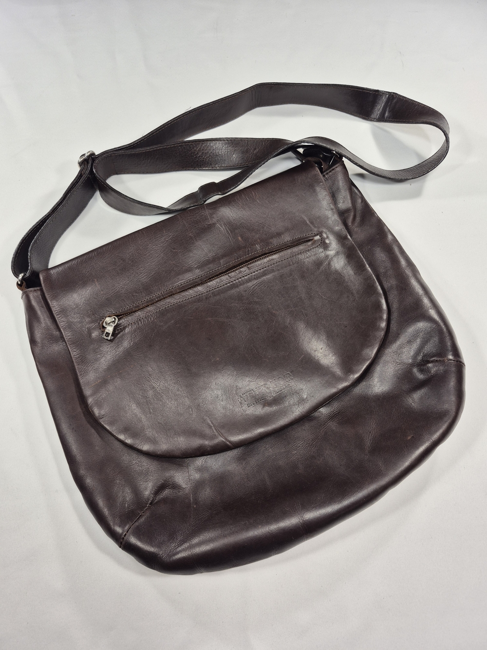 Women's Luxury Brand ATELIER NOIR Leather Crossbody Bag with Front Zip Pocket